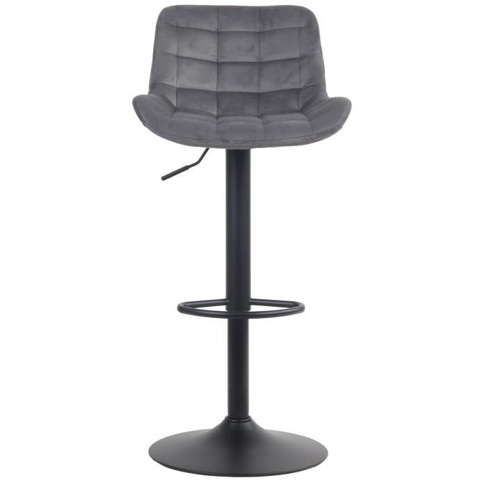 Barhocker HLO-CP298 Samt ~ dunkelgrau