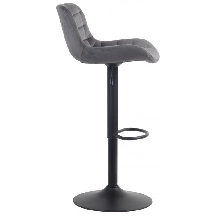 Barhocker HLO-CP298 Samt ~ dunkelgrau