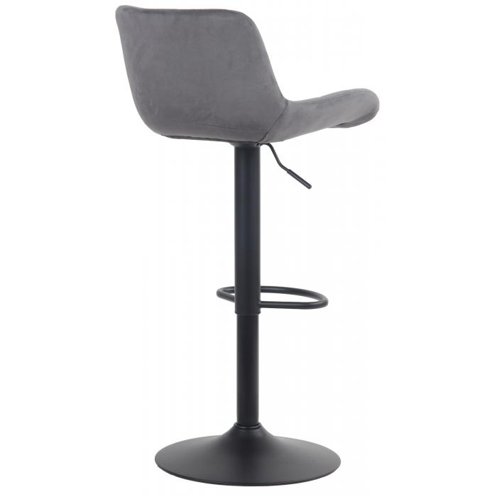 Barhocker HLO-CP298 Samt ~ dunkelgrau