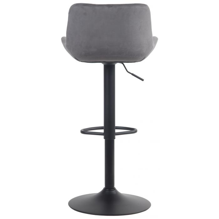 Barhocker HLO-CP298 Samt ~ dunkelgrau