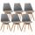 6er Set Esszimmerstuhl HLO-CP20 ~ grau