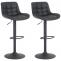 2er Set Barhocker HLO-CP297 Kunstleder ~ schwarz