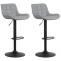 2er Set Barhocker HLO-CP297 Kunstleder ~ grau