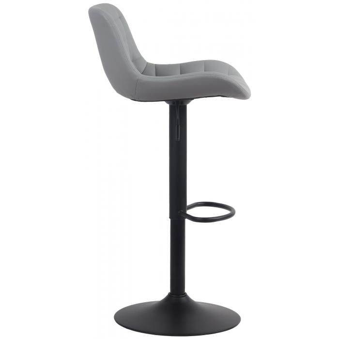 2er Set Barhocker HLO-CP297 Kunstleder ~ grau