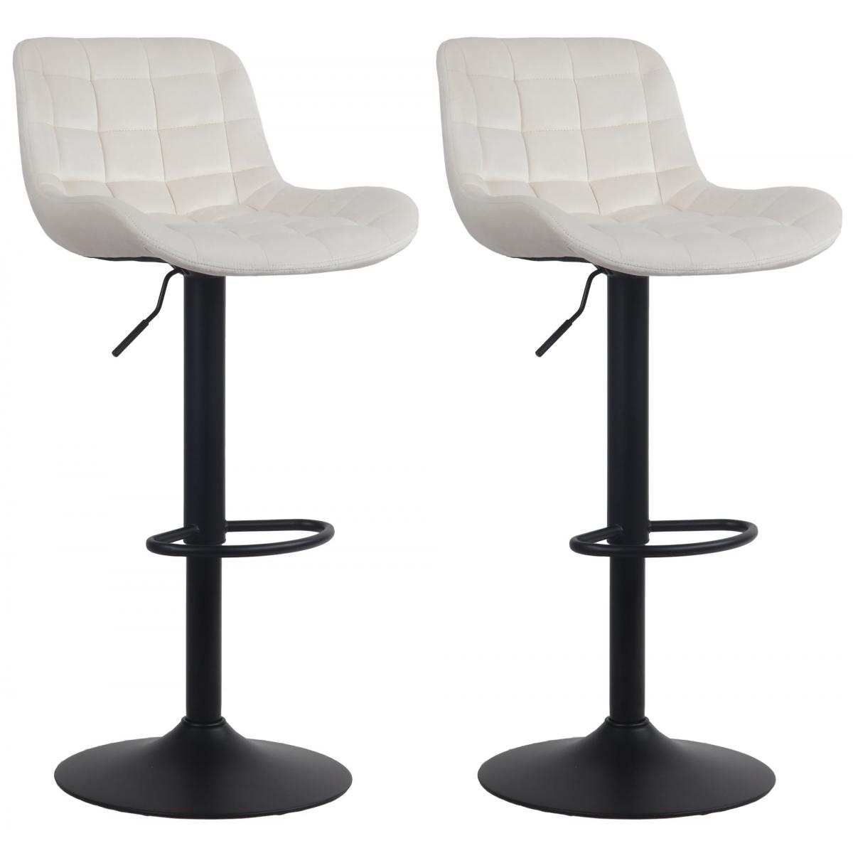 2er Set Barhocker HLO-CP298 Samt ~ creme