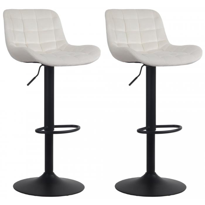 2er Set Barhocker HLO-CP298 Samt ~ creme