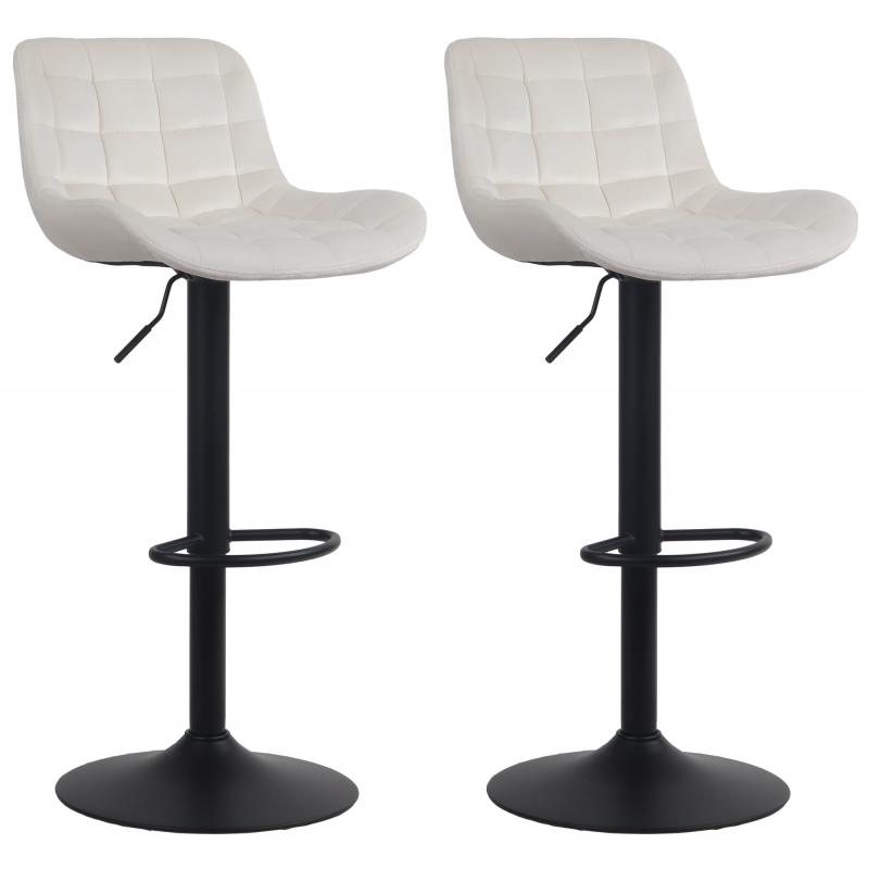 2er Set Barhocker HLO-CP298 Samt ~ creme