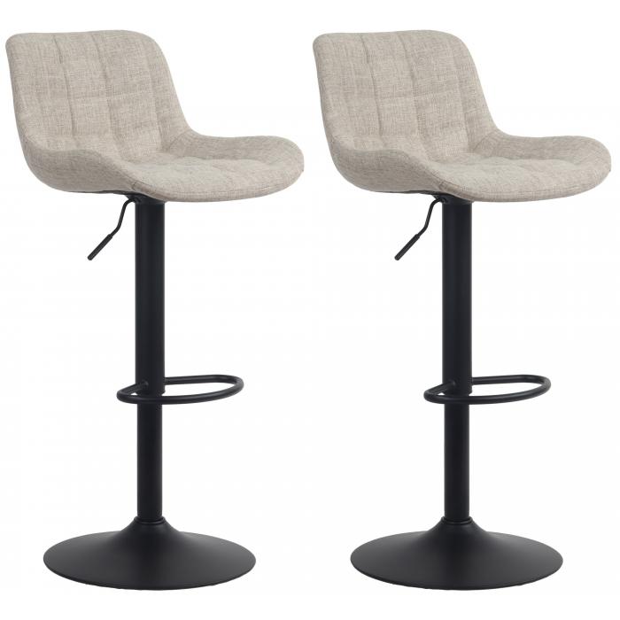 2er Set Barhocker HLO-CP299 Stoff ~ taupe