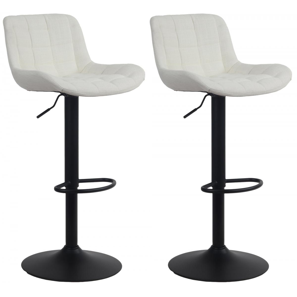 2er Set Barhocker HLO-CP299 Stoff ~ creme