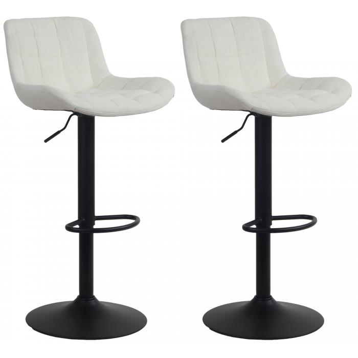 2er Set Barhocker HLO-CP299 Stoff ~ creme