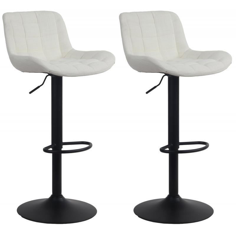 2er Set Barhocker HLO-CP299 Stoff ~ creme
