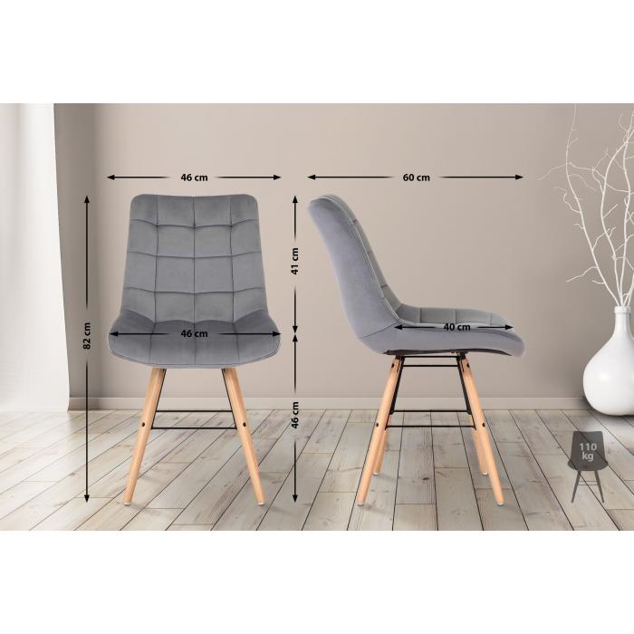 2er Set Sthle HLO-CP30 Samt ~ grau