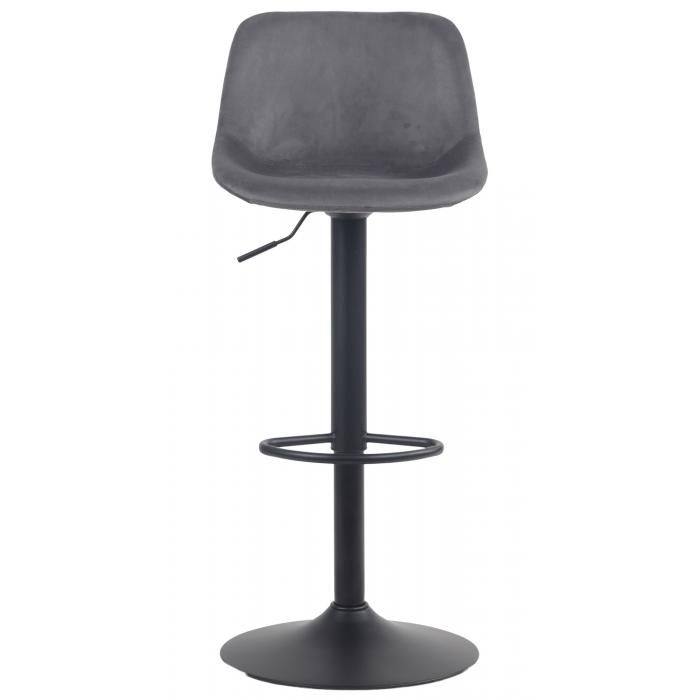 Barhocker HLO-CP273 Samt ~ dunkelgrau