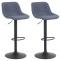 2er Set Barhocker HLO-CP274 Stoff ~ blau