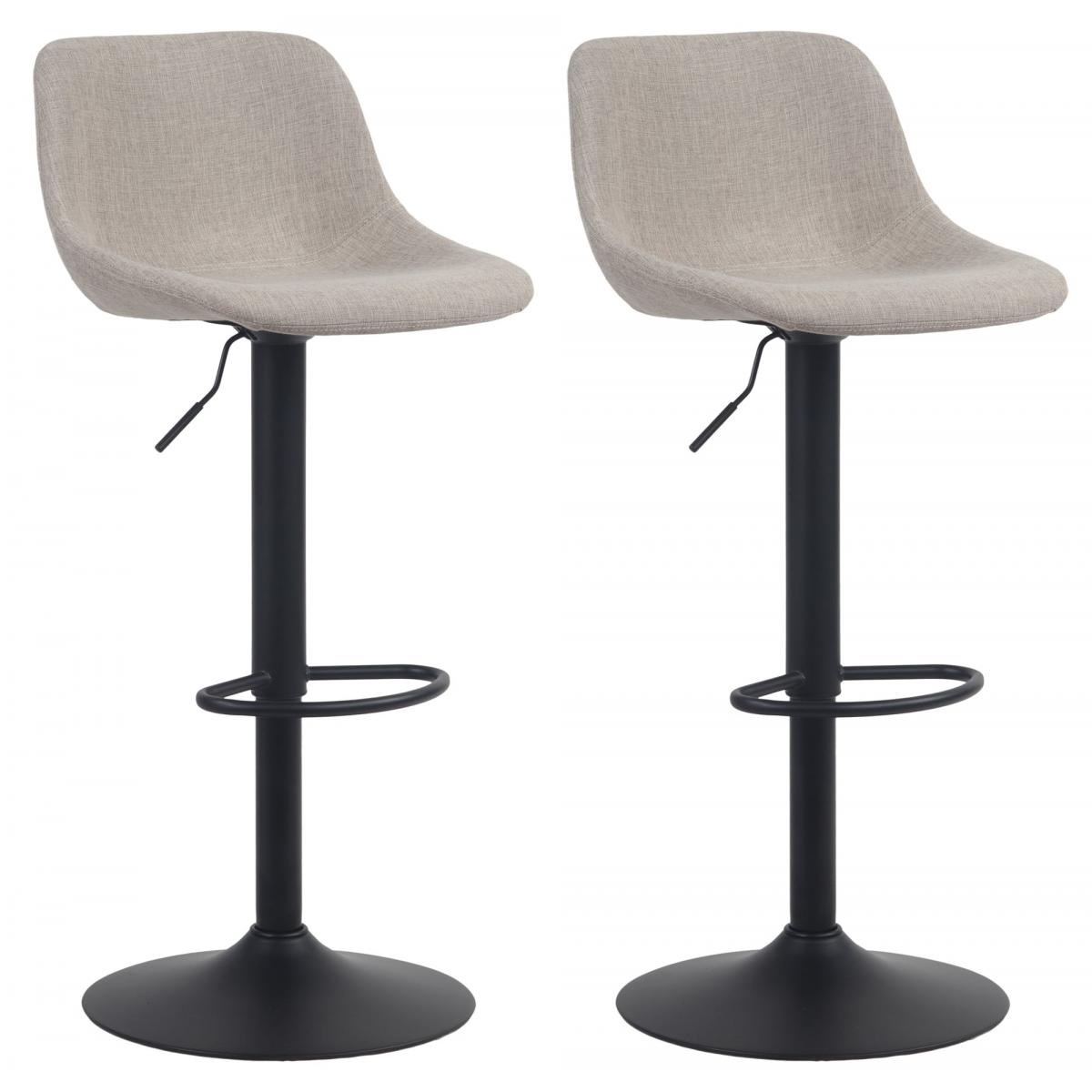 2er Set Barhocker HLO-CP274 Stoff ~ taupe