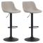 2er Set Barhocker HLO-CP274 Stoff ~ taupe