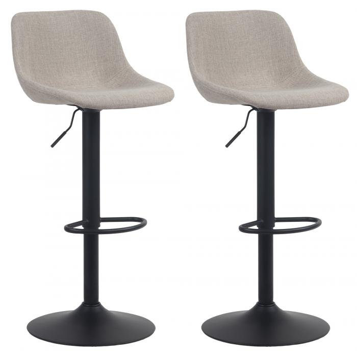 2er Set Barhocker HLO-CP274 Stoff ~ taupe