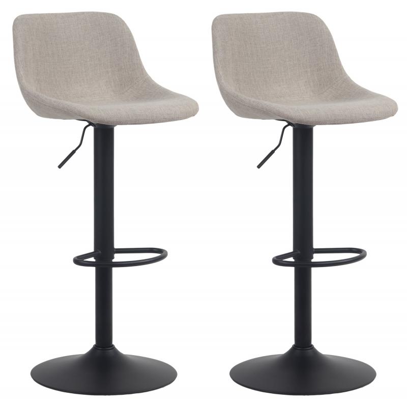 2er Set Barhocker HLO-CP274 Stoff ~ taupe