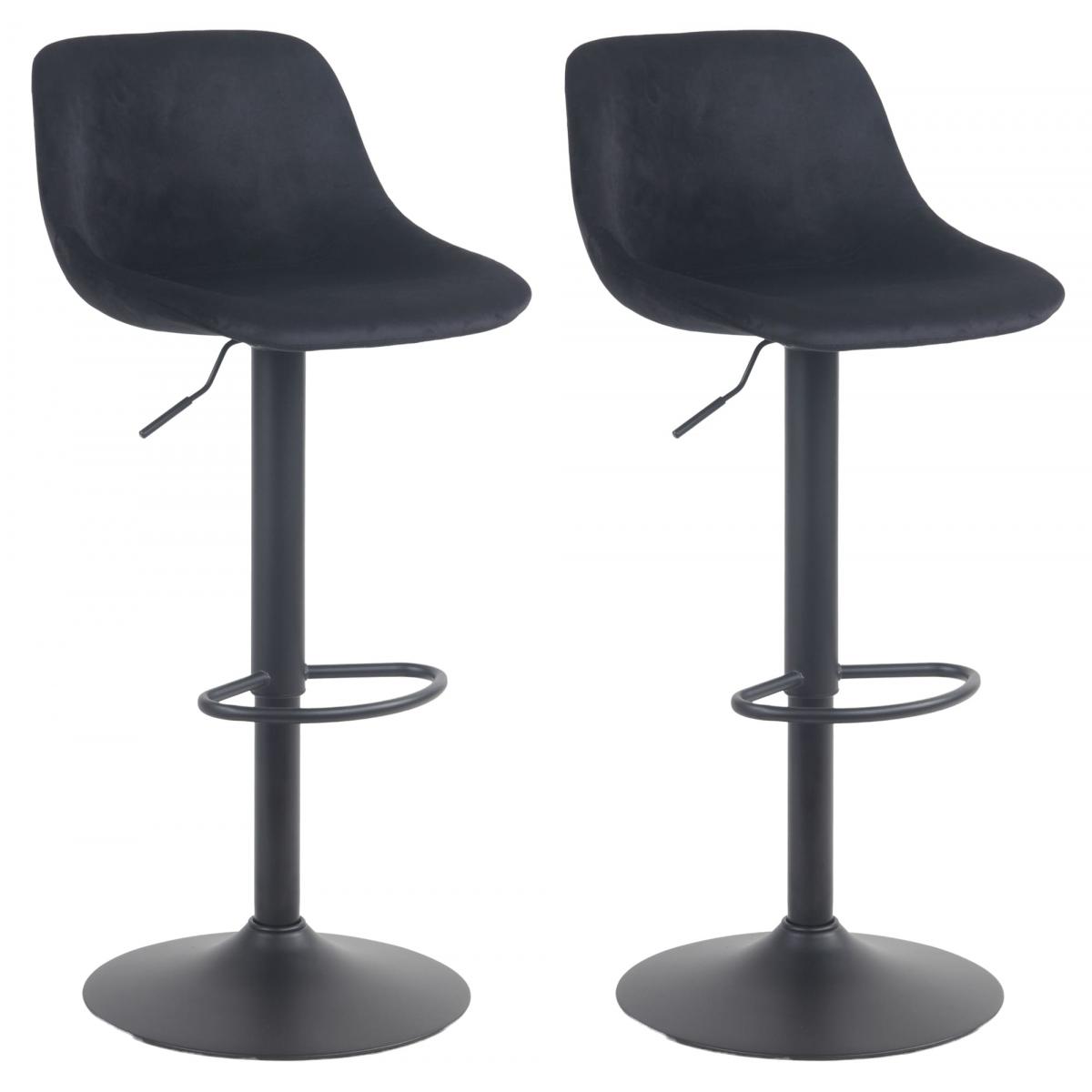 2er Set Barhocker HLO-CP273 Samt ~ schwarz