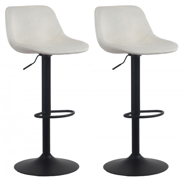 2er Set Barhocker HLO-CP273 Samt ~ creme