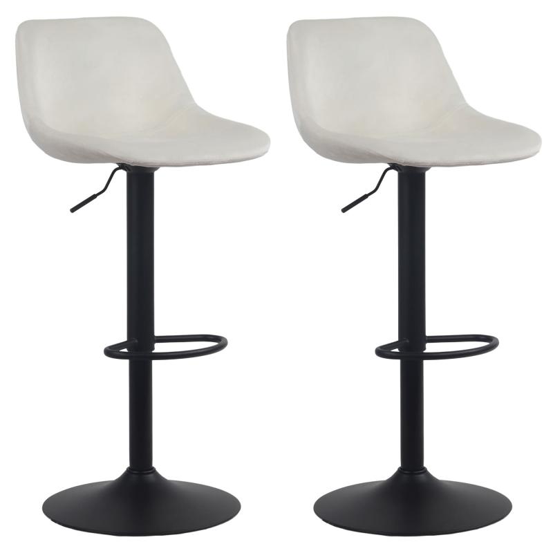 2er Set Barhocker HLO-CP273 Samt ~ creme