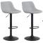 2er Set Barhocker HLO-CP272 Kunstleder ~ grau