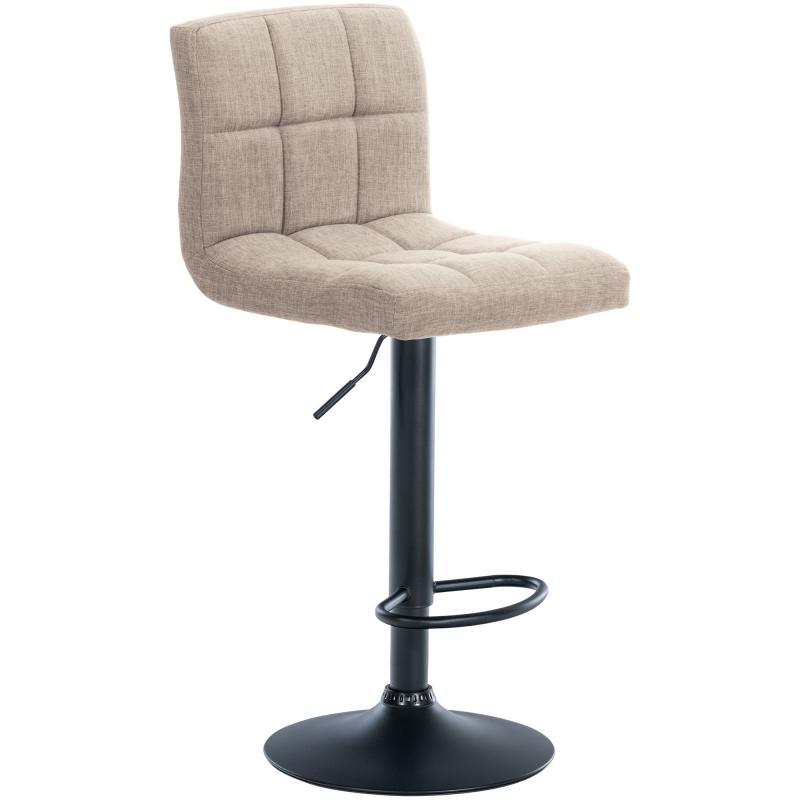 Barhocker HLO-CP242 Stoff schwarz ~ creme