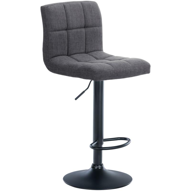 Barhocker HLO-CP242 Stoff schwarz ~ hellgrau