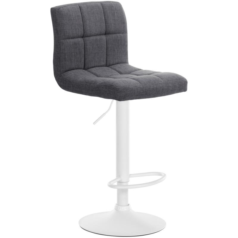 Barhocker HLO-CP242 Stoff wei ~ hellgrau