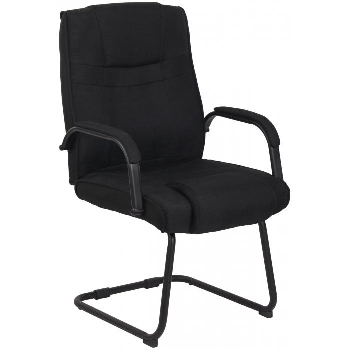 Besucherstuhl HLO-CP11 Stoff ~ schwarz/schwarz
