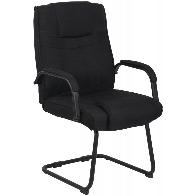 Besucherstuhl HLO-CP11 Stoff ~ schwarz/schwarz