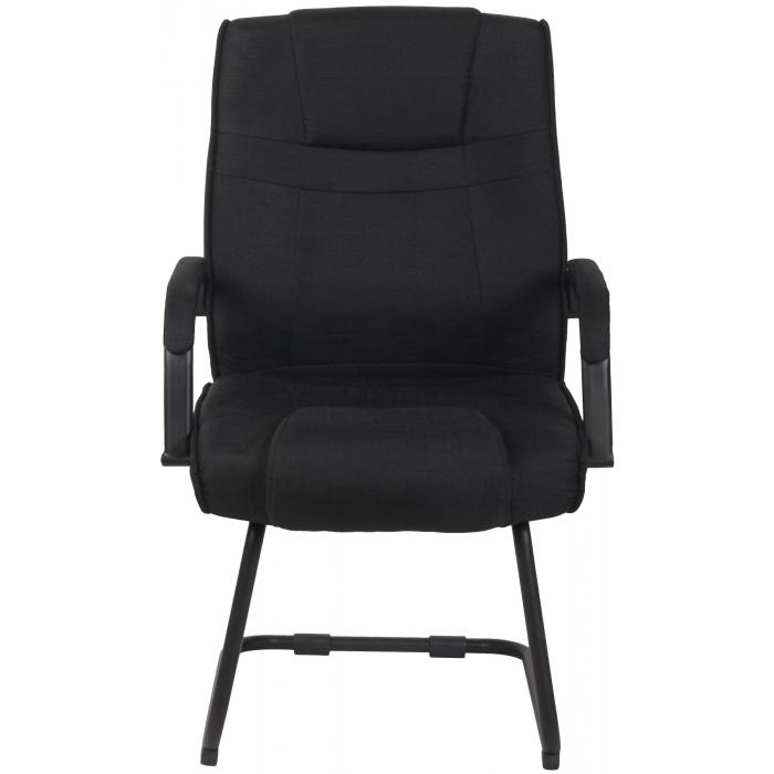 Besucherstuhl HLO-CP11 Stoff ~ schwarz/schwarz