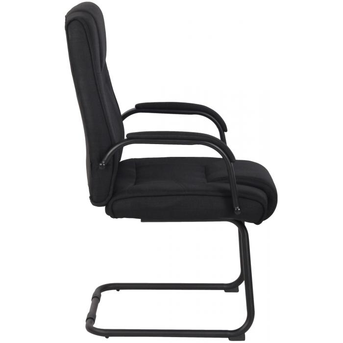Besucherstuhl HLO-CP11 Stoff ~ schwarz/schwarz