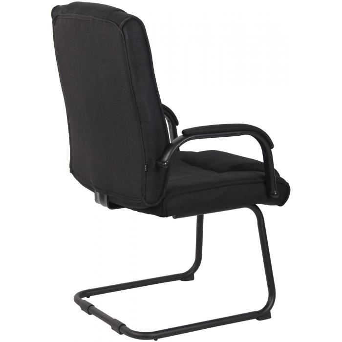 Besucherstuhl HLO-CP11 Stoff ~ schwarz/schwarz