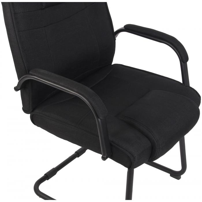 Besucherstuhl HLO-CP11 Stoff ~ schwarz/schwarz