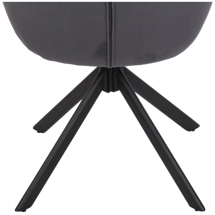 Stuhl HLO-CP143 Samt ~ dunkelgrau