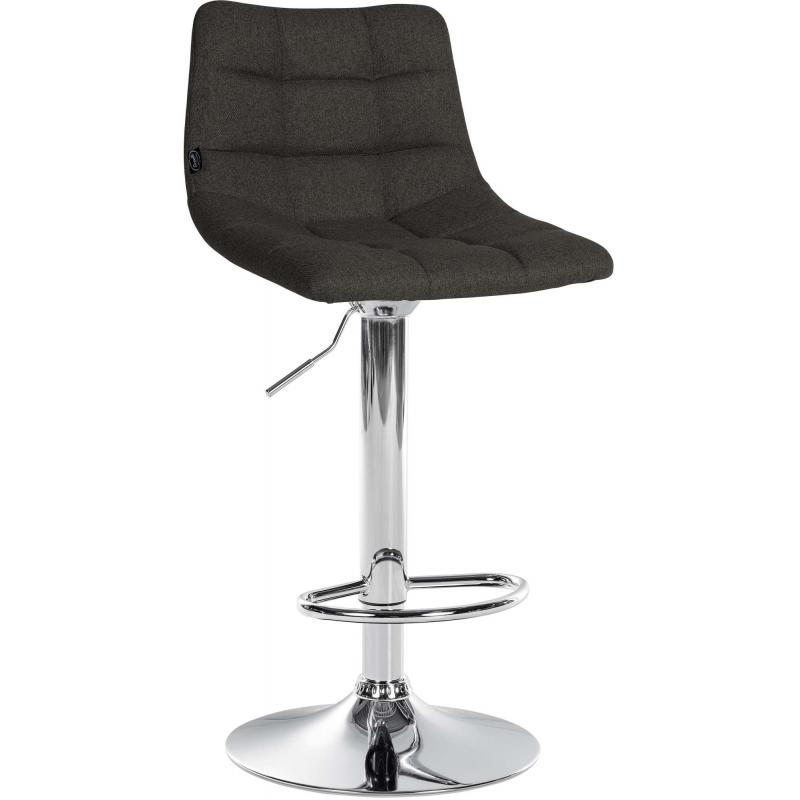 Barhocker HLO-CP266 Stoff chrom ~ dunkelgrau