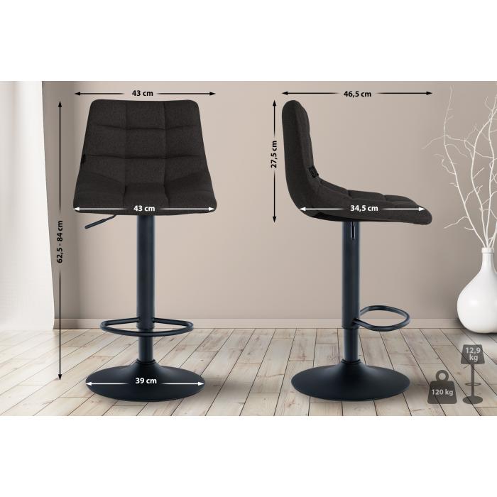 Barhocker HLO-CP266 Stoff schwarz ~ schwarz