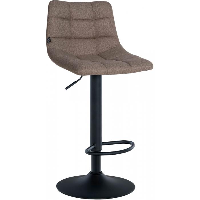 Barhocker HLO-CP266 Stoff schwarz ~ taupe