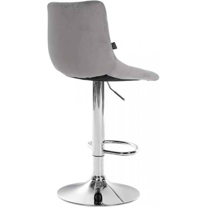 Barhocker HLO-CP265 Samt chrom ~ grau