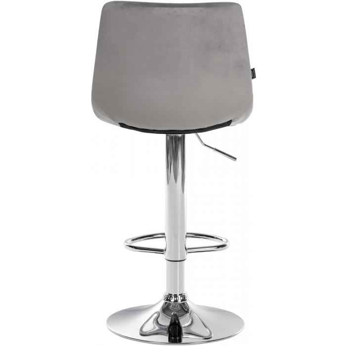 Barhocker HLO-CP265 Samt chrom ~ grau