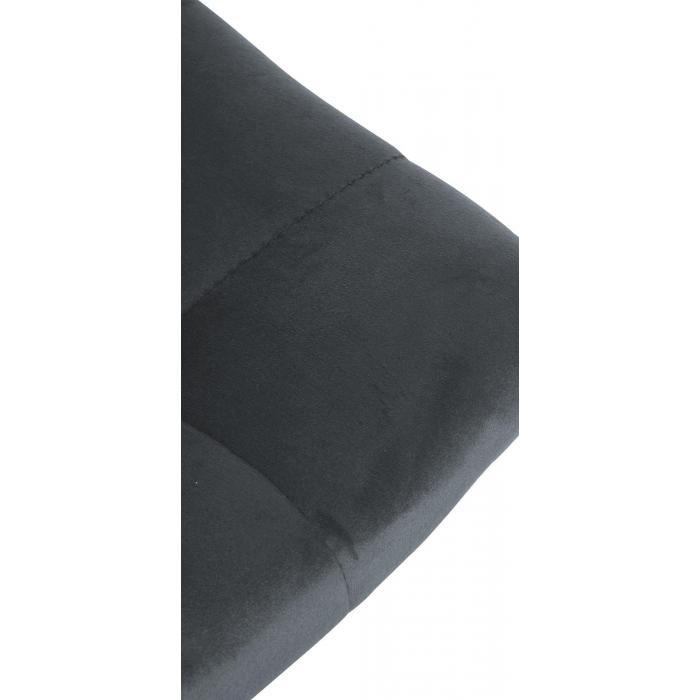 Barhocker HLO-CP265 Samt chrom ~ dunkelgrau