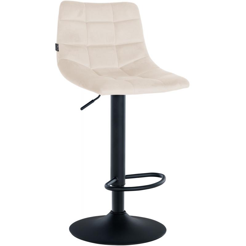Barhocker HLO-CP265 Samt schwarz ~ creme