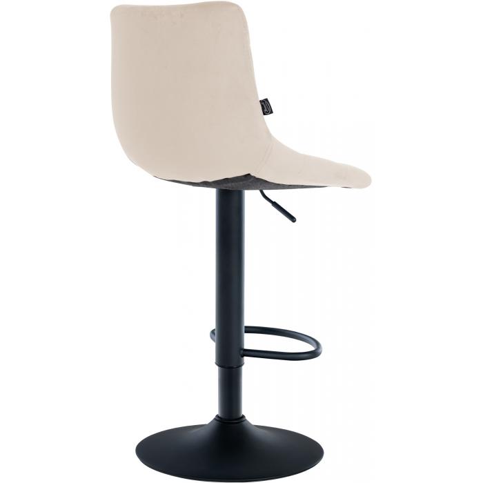 Barhocker HLO-CP265 Samt schwarz ~ creme