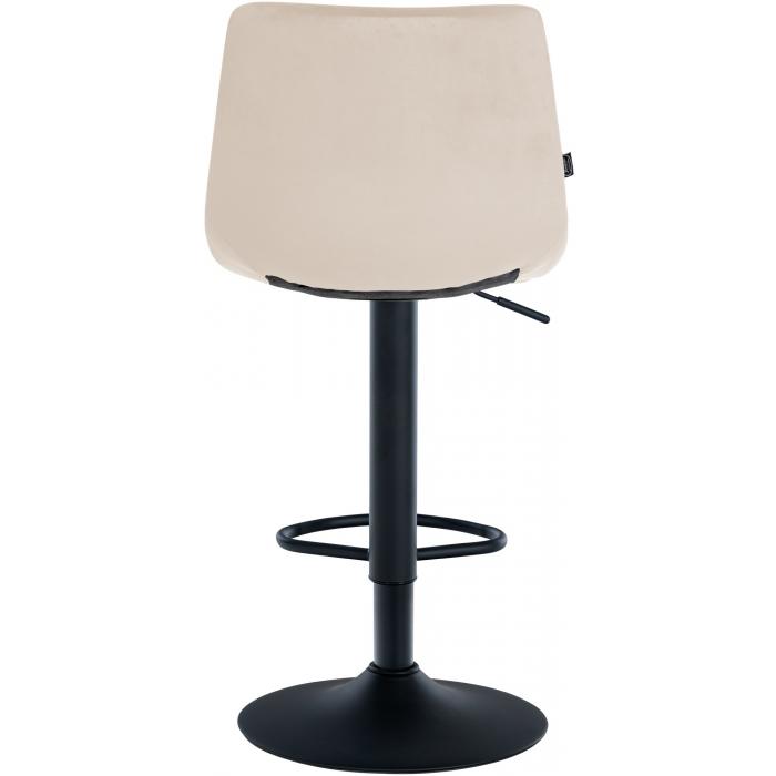 Barhocker HLO-CP265 Samt schwarz ~ creme