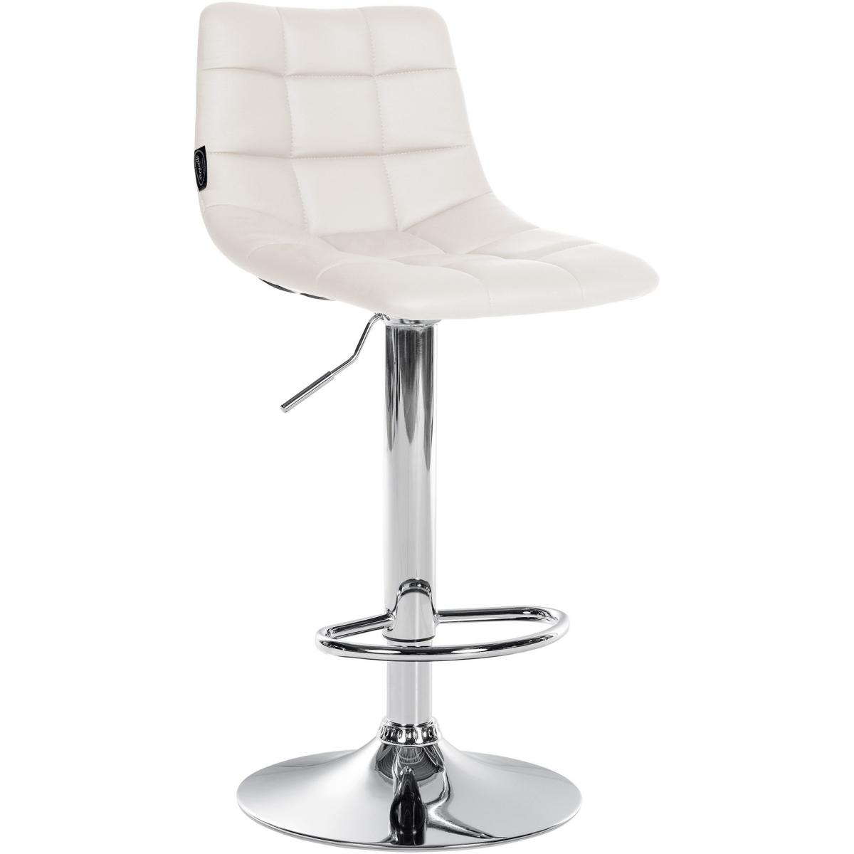 Barhocker HLO-CP264 Kunstleder chrom ~ wei
