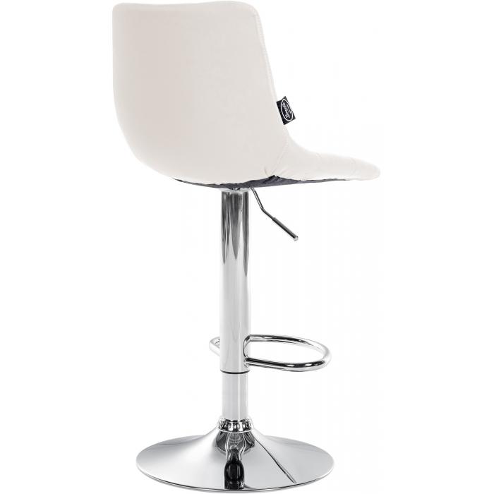 Barhocker HLO-CP264 Kunstleder chrom ~ wei