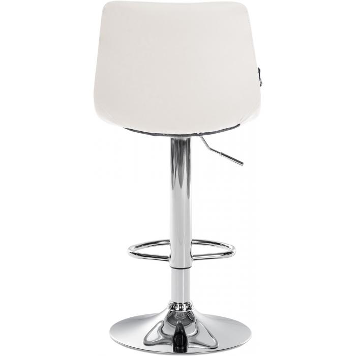 Barhocker HLO-CP264 Kunstleder chrom ~ wei