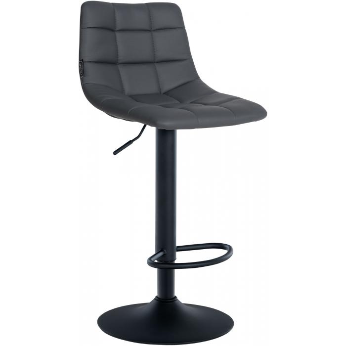 Barhocker HLO-CP264 Kunstleder schwarz ~ grau
