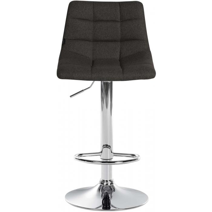 Barhocker HLO-CP266 Stoff chrom ~ dunkelgrau